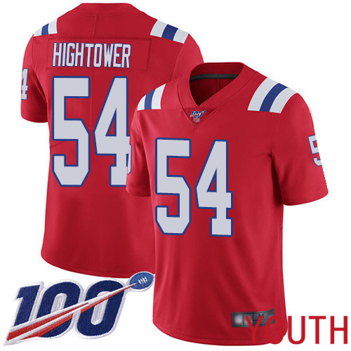 New England Patriots Football 54 100th Limited Red Youth Dont a Hightower Alternate NFL Jersey